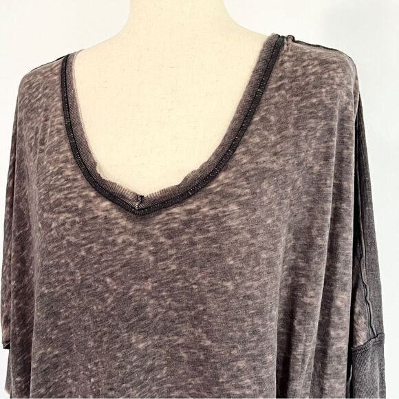 Free People We The Free Catch Waves Burnout Black Oversized Tunic XS T Shirt - Picture 10 of 16